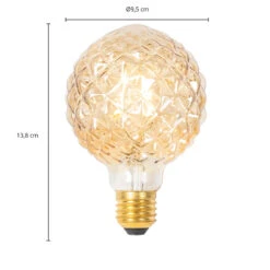 Lucande E27 3,8W LED-Lampe G95, 2700K, Struktur, Amber 14 Lucande E27 3,8W LED-Lampe G95, 2700K, Struktur, Amber -Beleuchtungs Geschäft 10001593 4