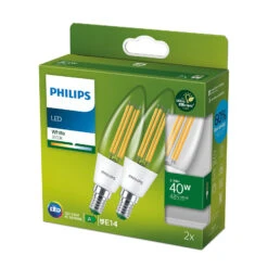 Philips LED-Lampe E14 B35 2,3W 485lm 3.000K 2er