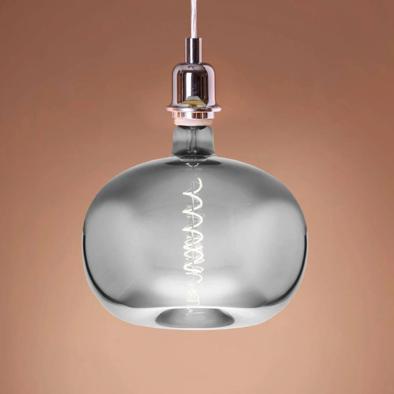 EGLO LED-Lampe E27 4W Big Size Apfelform Filament Chrom 3 EGLO LED-Lampe E27 4W Big Size Apfelform Filament Chrom