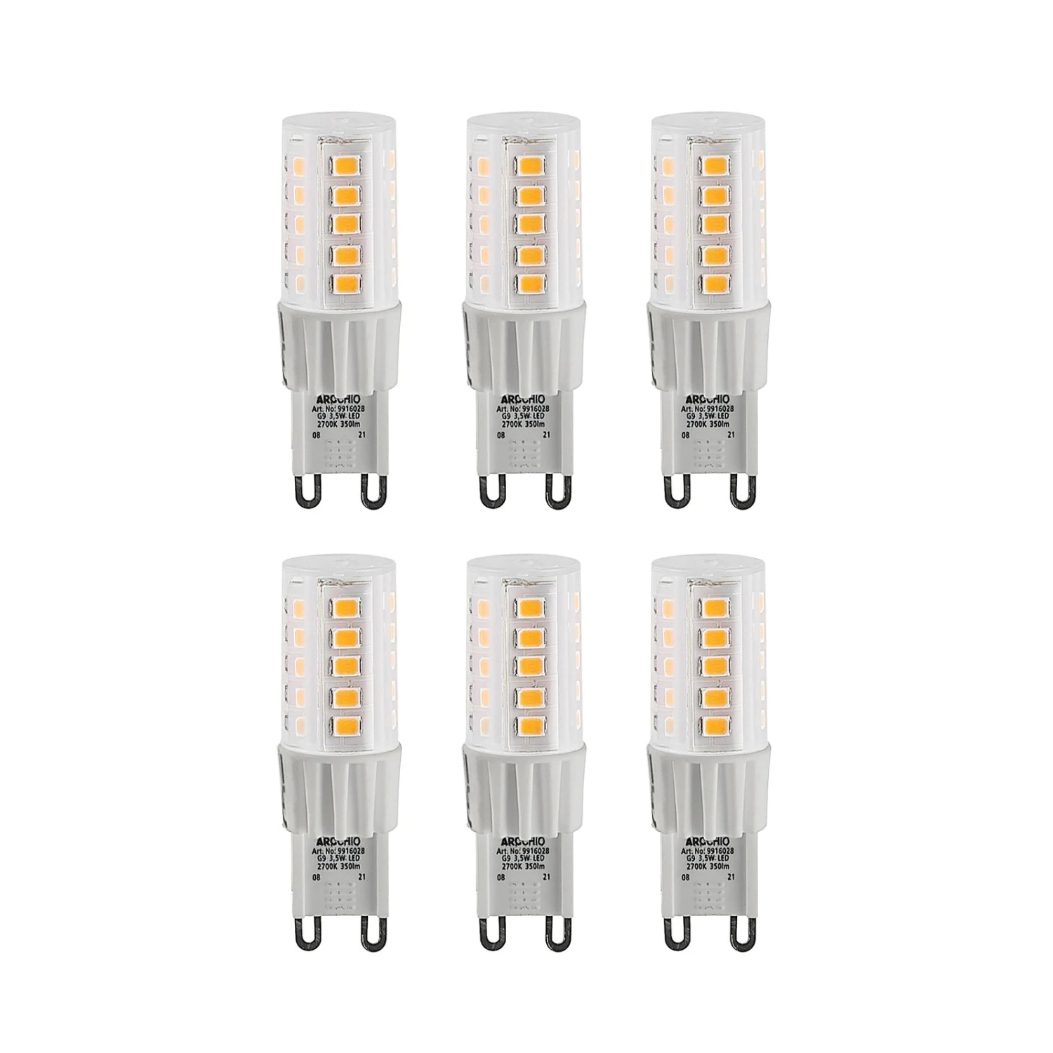 Arcchio LED-Stiftsockellampe G9 3,5W 827 6er-Set 3 Arcchio LED-Stiftsockellampe G9 3,5W 827 6er-Set