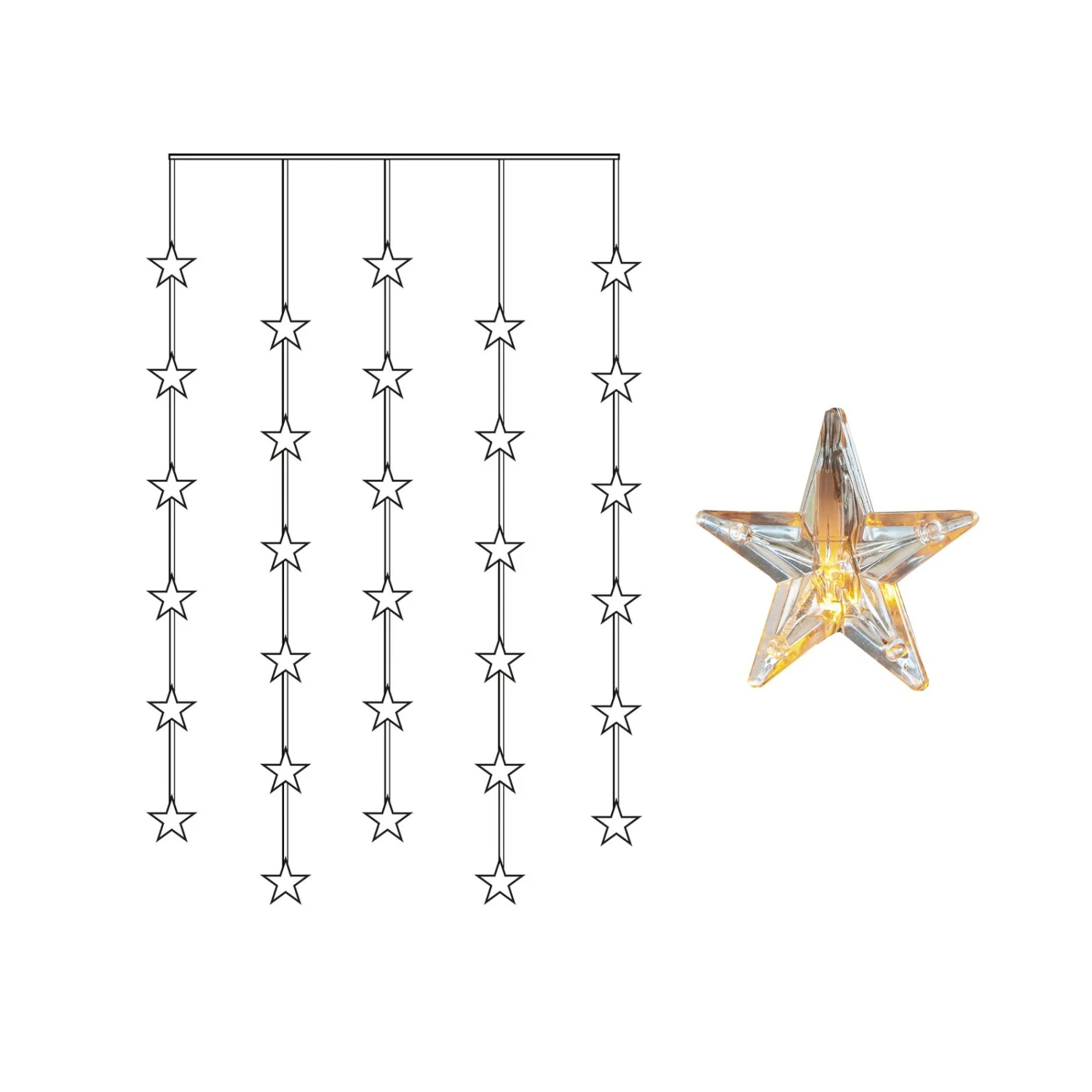 LED-Lichtervorhang Star Curtain, 30-flammig 8 LED-Lichtervorhang Star Curtain, 30-flammig – Bild 6