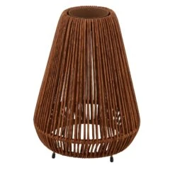 Lindby Amaria LED-Solar-Leuchte Rattan Dunkel -Beleuchtungs Geschäft 10012759 6