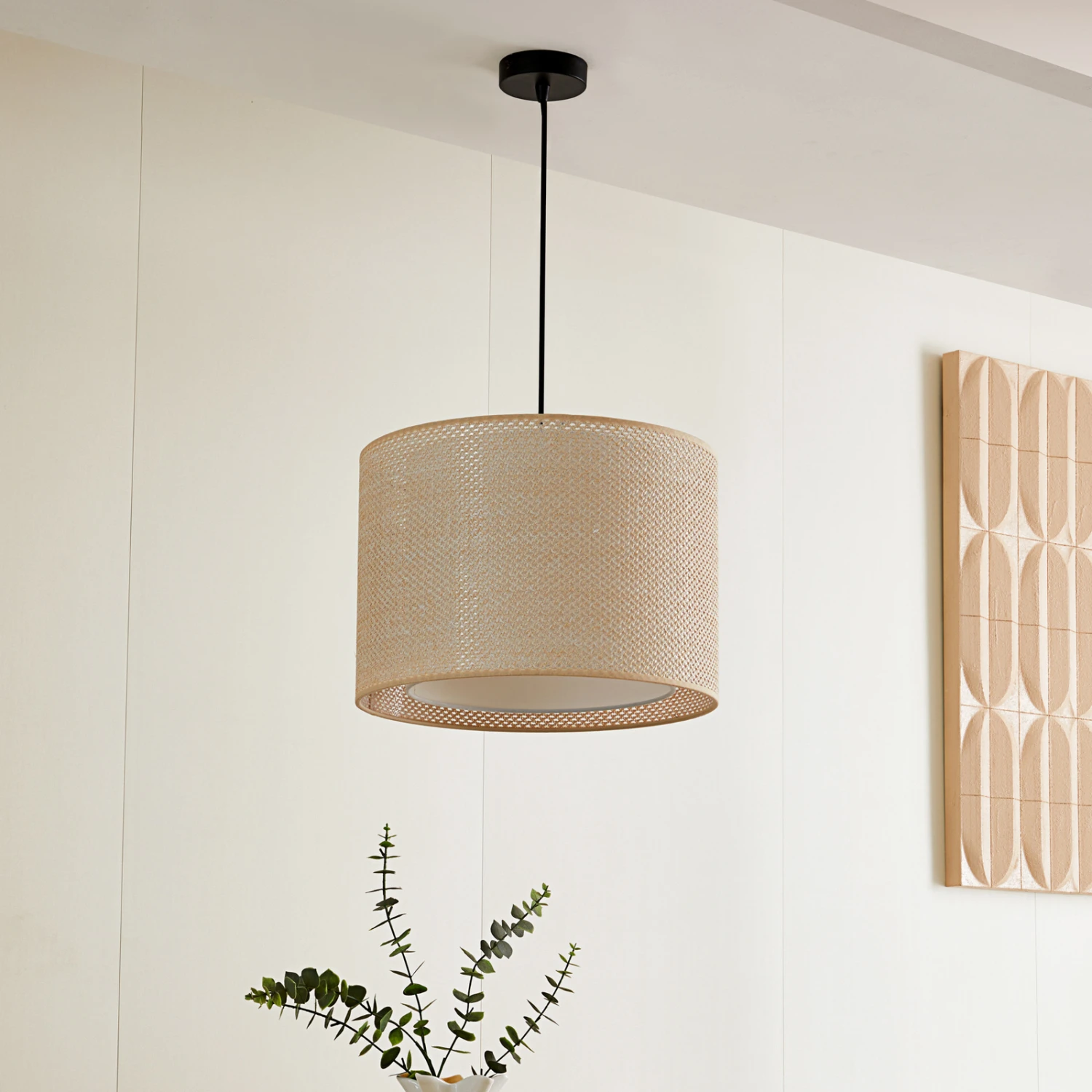 Lindby Soula Hängeleuchte Stoff Ø 40 Cm 3 Lindby Soula Hängeleuchte Stoff Ø 40 Cm – Bild 2