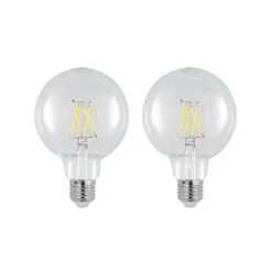 LED-Lampe E27 4W 2.700K G95 Globe Klar 2er-Set
