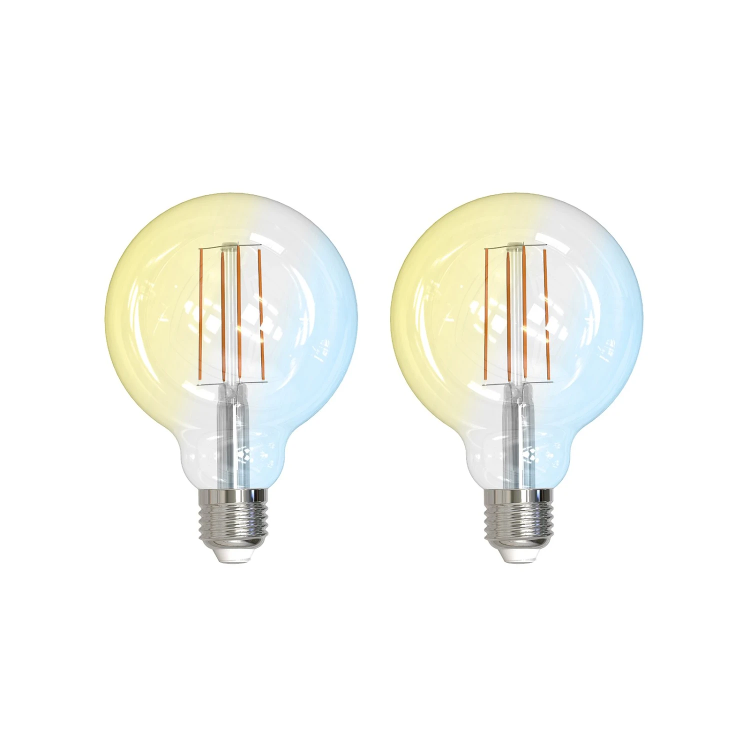 Prios LED-Filamentlampe E27 G95 7W WLAN Klar 2er 3 Prios LED-Filamentlampe E27 G95 7W WLAN Klar 2er