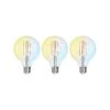 Prios LED-Filamentlampe E27 G95 7W WLAN Klar 3er
