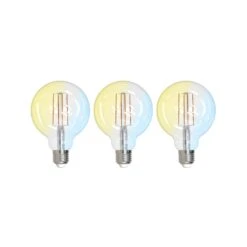 Prios LED-Filamentlampe E27 G95 7W WLAN Klar 3er