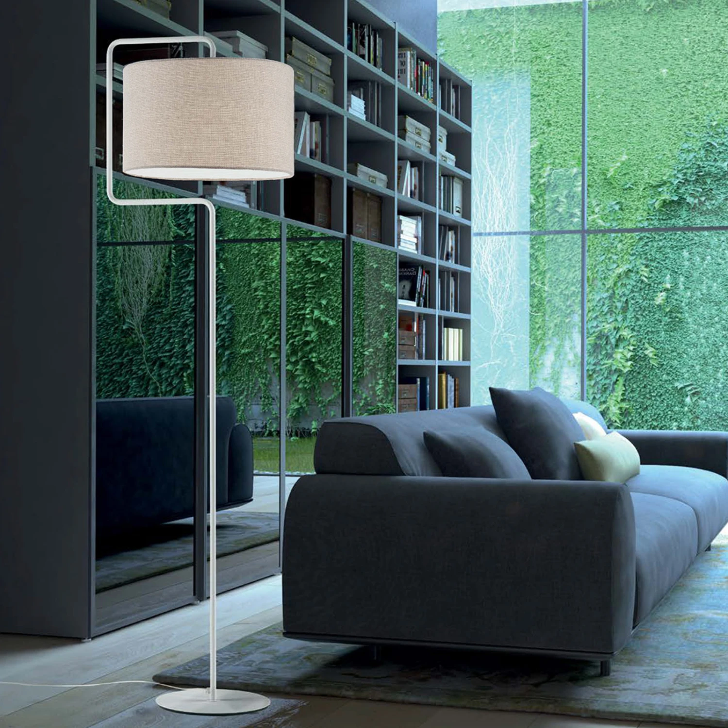 Stehleuchte Morfeo Schirm Textil Creme 4 Stehleuchte Morfeo Schirm Textil Creme – Bild 2