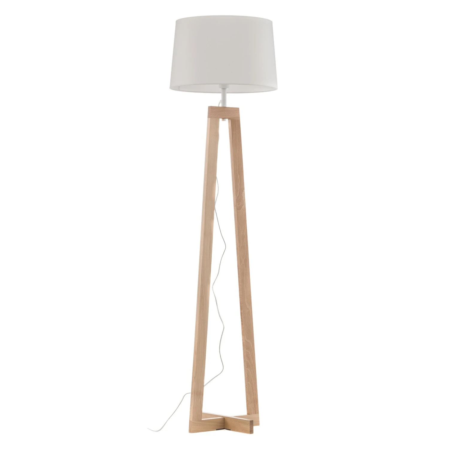 Stehleuchte Sacha LS Aus Holz Und Textil, Weiß 6 Stehleuchte Sacha LS Aus Holz Und Textil, Weiß – Bild 4