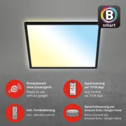 LED-Deckenlampe Slim Smart Schwarz Dim CCT 42x42cm -Beleuchtungs Geschäft 1510796 2