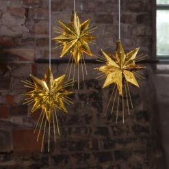 Goldfarbener Metallstern Mini 9 Goldfarbener Metallstern Mini -Beleuchtungs Geschäft 1523231 2