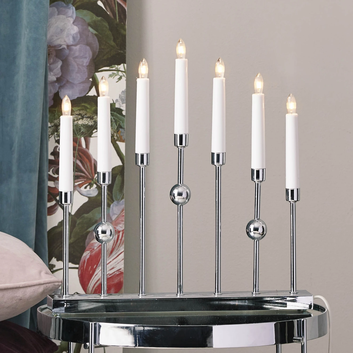 Verchromter Kerzenleuchter Gustavo 7-flg. 3 Verchromter Kerzenleuchter Gustavo 7-flg.