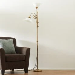 Messing-Stehleuchte Alwine Zweiflammig -Beleuchtungs Geschäft 1542009 1