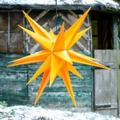 Gelber Kunststoff-Stern Jumbo Ø 1m Außen 18 Zacken
