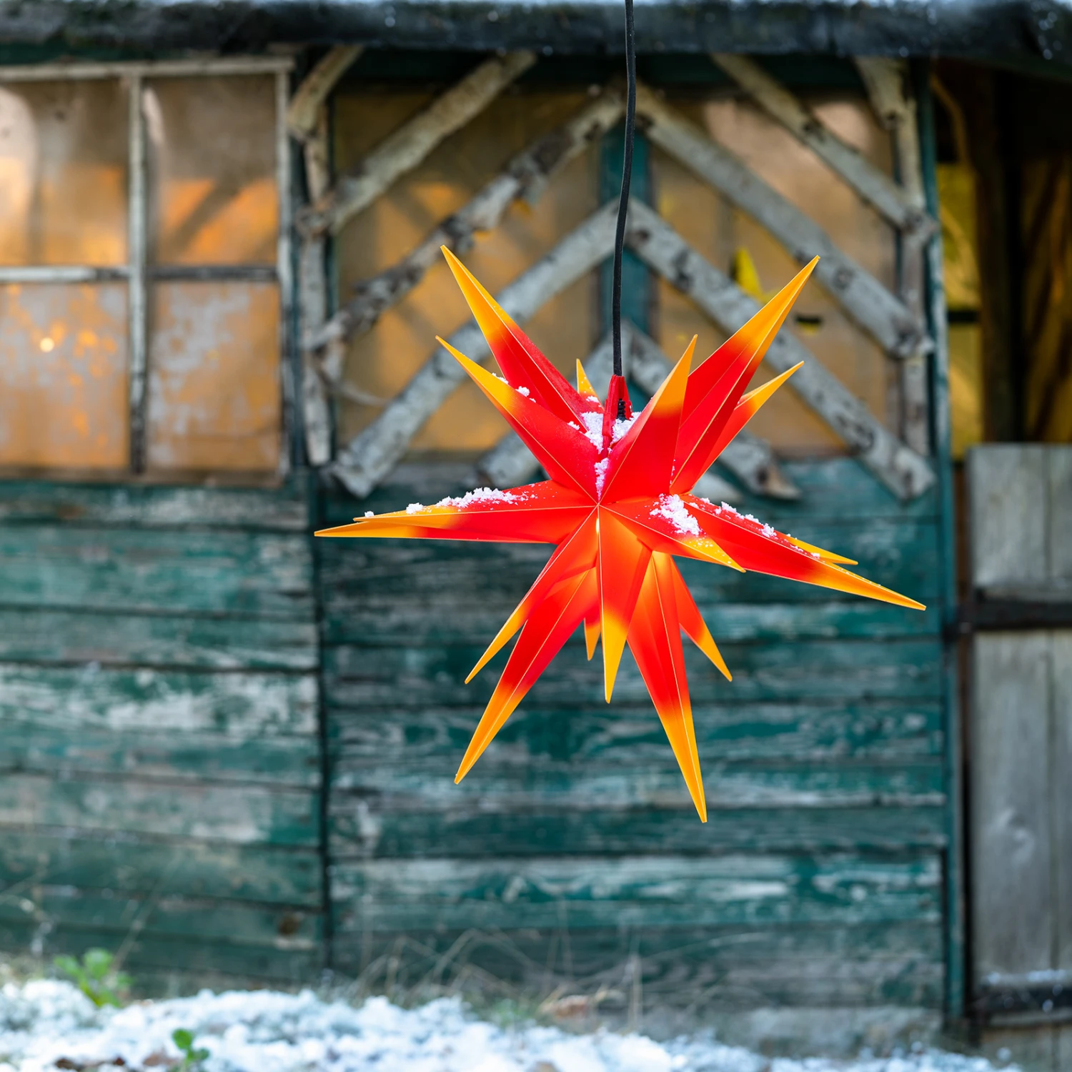Deko-Stern Für Außen, 18-Zacker, Ø 40 Cm Rot/gelb 4 Deko-Stern Für Außen, 18-Zacker, Ø 40 Cm Rot/gelb – Bild 2
