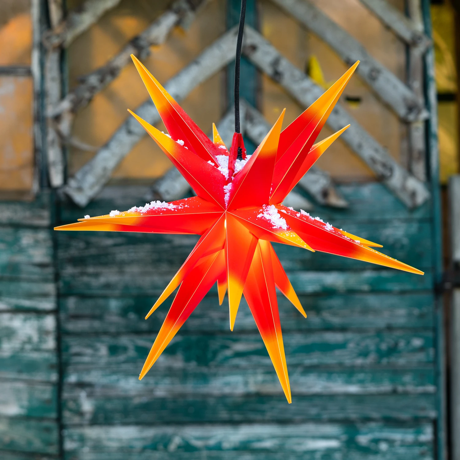 Deko-Stern Für Außen, 18-Zacker, Ø 40 Cm Rot/gelb 3 Deko-Stern Für Außen, 18-Zacker, Ø 40 Cm Rot/gelb