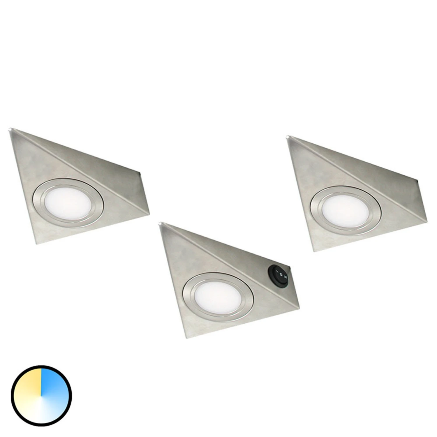 Dreieckige LED-Unterbauleuchte CS, 3er Set 3 Dreieckige LED-Unterbauleuchte CS, 3er Set