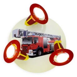 Wandleuchte Feuerwehrauto, Rot-gelb, Dreiflammig -Beleuchtungs Geschäft 3062088 2