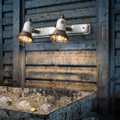 Wandlampe C1676/1 Mit Korb, Zweiflammig, Weiß -Beleuchtungs Geschäft 3517172 2