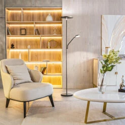 LED-Stehleuchte Fabi Mit Leselampe, Schwarz Matt -Beleuchtungs Geschäft 3570058 5