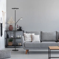 LED-Stehleuchte Fabi Mit Leselampe, Schwarz Matt -Beleuchtungs Geschäft 3570058 6