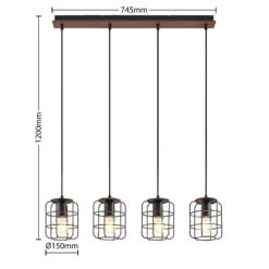 Lindby Telmos Hängeleuchte, Vierflammig 13 Lindby Telmos Hängeleuchte, Vierflammig -Beleuchtungs Geschäft 4018403 2