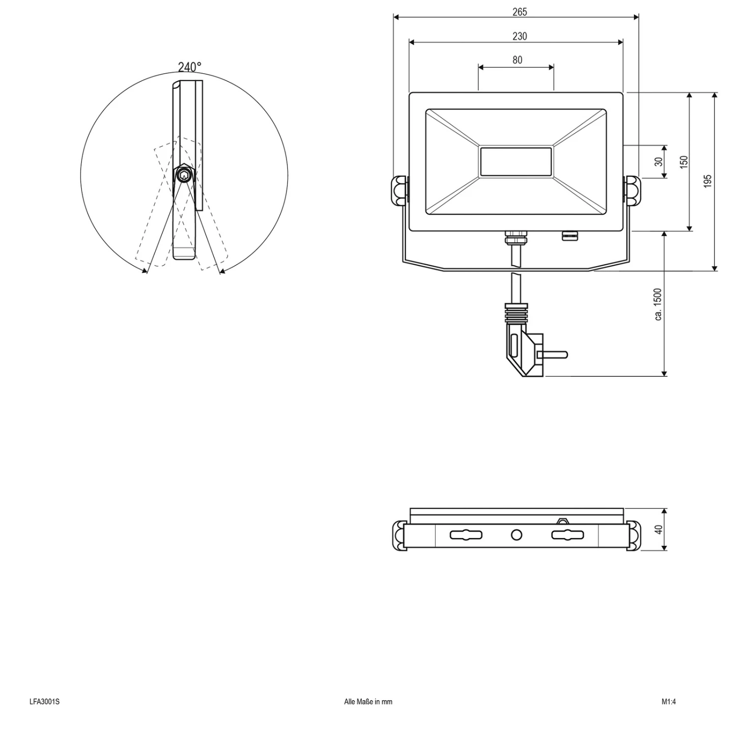 EVN LFA Außenstrahler Silber Stecker 5.700K 30W 4 EVN LFA Außenstrahler Silber Stecker 5.700K 30W – Bild 2
