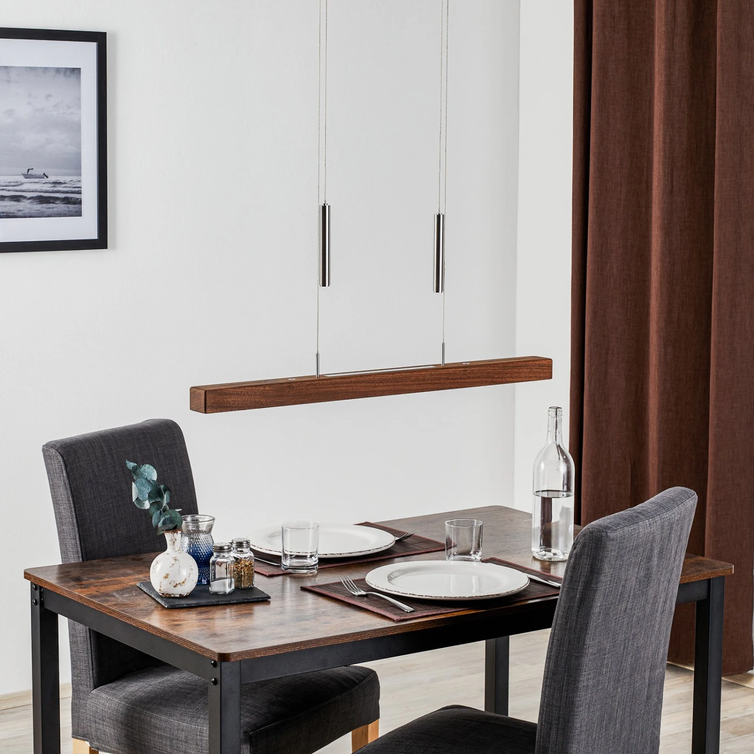 HerzBlut Leonora Hängelampe Up&Down 85cm Nussbaum 5 HerzBlut Leonora Hängelampe Up&Down 85cm Nussbaum – Bild 3