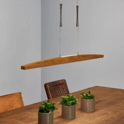 HerzBlut Arco LED-Hängelampe Asteiche Geölt 130cm