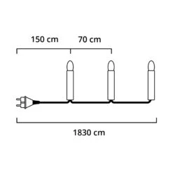25-flammige Baumkette Mit Topbirnen - Innen 18,3m -Beleuchtungs Geschäft 5524156 4
