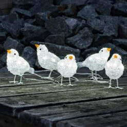 Niedliche Außen-Deko LED Vogelquintett