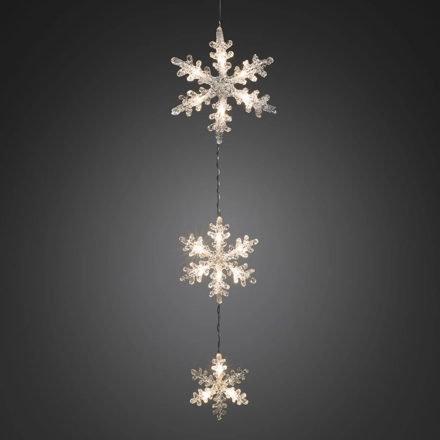 Dreiteilige LED-Lichterkette Schneeflocke 4 Dreiteilige LED-Lichterkette Schneeflocke – Bild 2