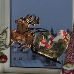 Rentier Mit Weihnachtsmann - LED-Fensterbild 10 Rentier Mit Weihnachtsmann - LED-Fensterbild -Beleuchtungs Geschäft 5524846 3