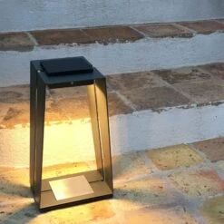 LED-Solarlaterne Skaal Aus Aluminium, 40 Cm, Grau -Beleuchtungs Geschäft 6112060 2