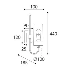Außenwandleuchte Silindar 3355, Messing Antik/klar -Beleuchtungs Geschäft 6515423 3