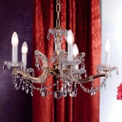 5-flammiger Kronleuchter TJURA, 60 Cm