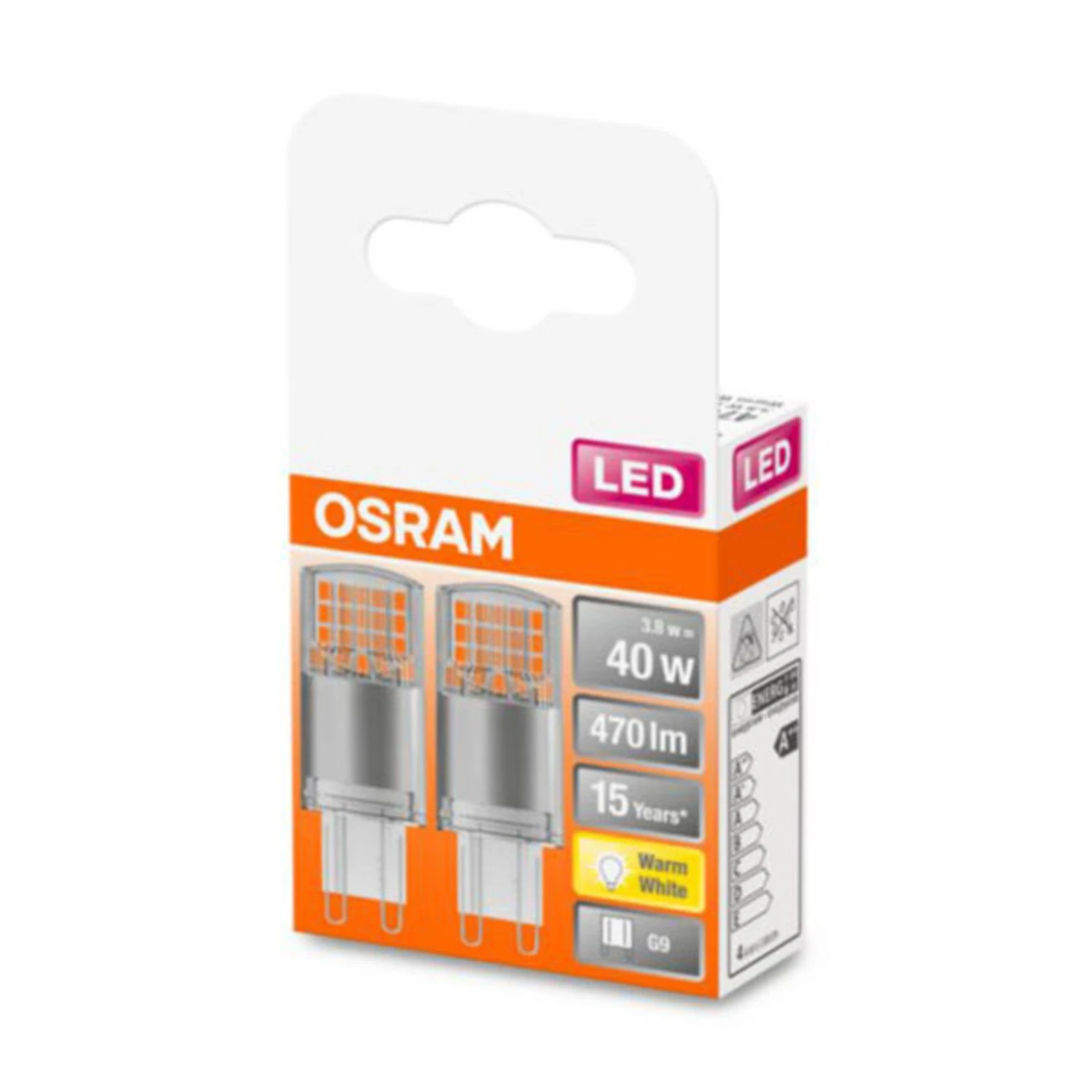 OSRAM LED-Stiftsockellampe G9 4,2W 2.700K Klar 2er 4 OSRAM LED-Stiftsockellampe G9 4,2W 2.700K Klar 2er – Bild 2