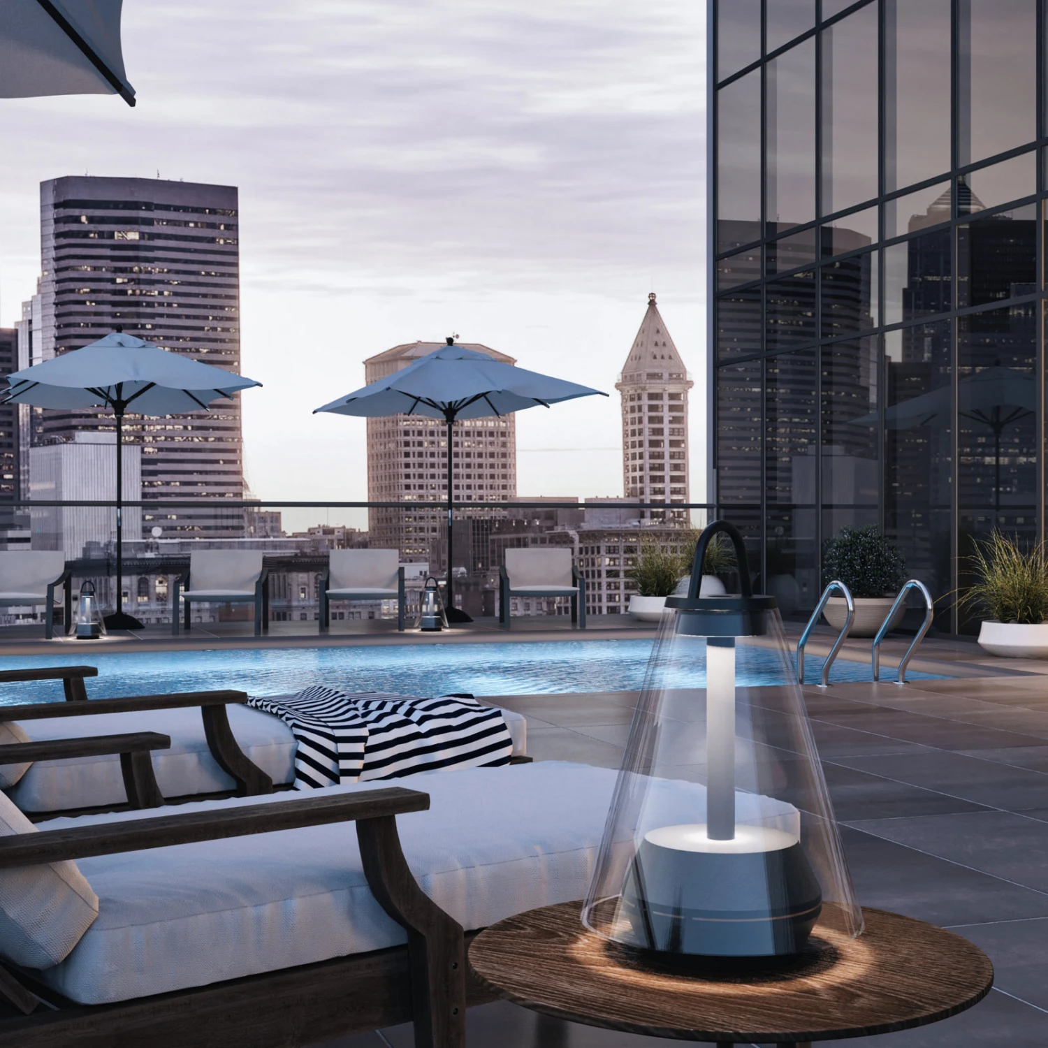 Prandina Shuttle Tischleuchte Schwarz, Glas Klar 4 Prandina Shuttle Tischleuchte Schwarz, Glas Klar – Bild 2