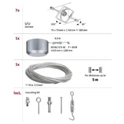 Paulmann Wire Mac II Seilsystem 7fl. Chrom -Beleuchtungs Geschäft 7602921 5
