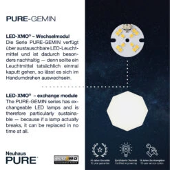 PURE Gemin LED-Wandleuchte Silber -Beleuchtungs Geschäft 7610910 6