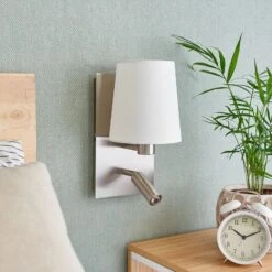 Wandleuchte Aiden Mit LED-Leselicht, Weiß, Nickel 15 Wandleuchte Aiden Mit LED-Leselicht, Weiß, Nickel -Beleuchtungs Geschäft 8032170 4