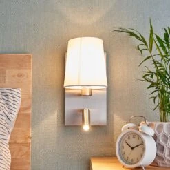 Wandleuchte Aiden Mit LED-Leselicht, Weiß, Nickel 16 Wandleuchte Aiden Mit LED-Leselicht, Weiß, Nickel -Beleuchtungs Geschäft 8032170 5