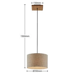 Lindby Danora Stoff-Hängeleuchte, Einflammig 14 Lindby Danora Stoff-Hängeleuchte, Einflammig -Beleuchtungs Geschäft 8032424 3