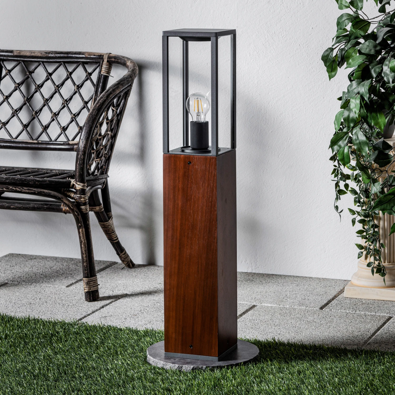 Lindby Jerik Wegeleuchte Mit Teakholz U. Glas 4 Lindby Jerik Wegeleuchte Mit Teakholz U. Glas – Bild 2