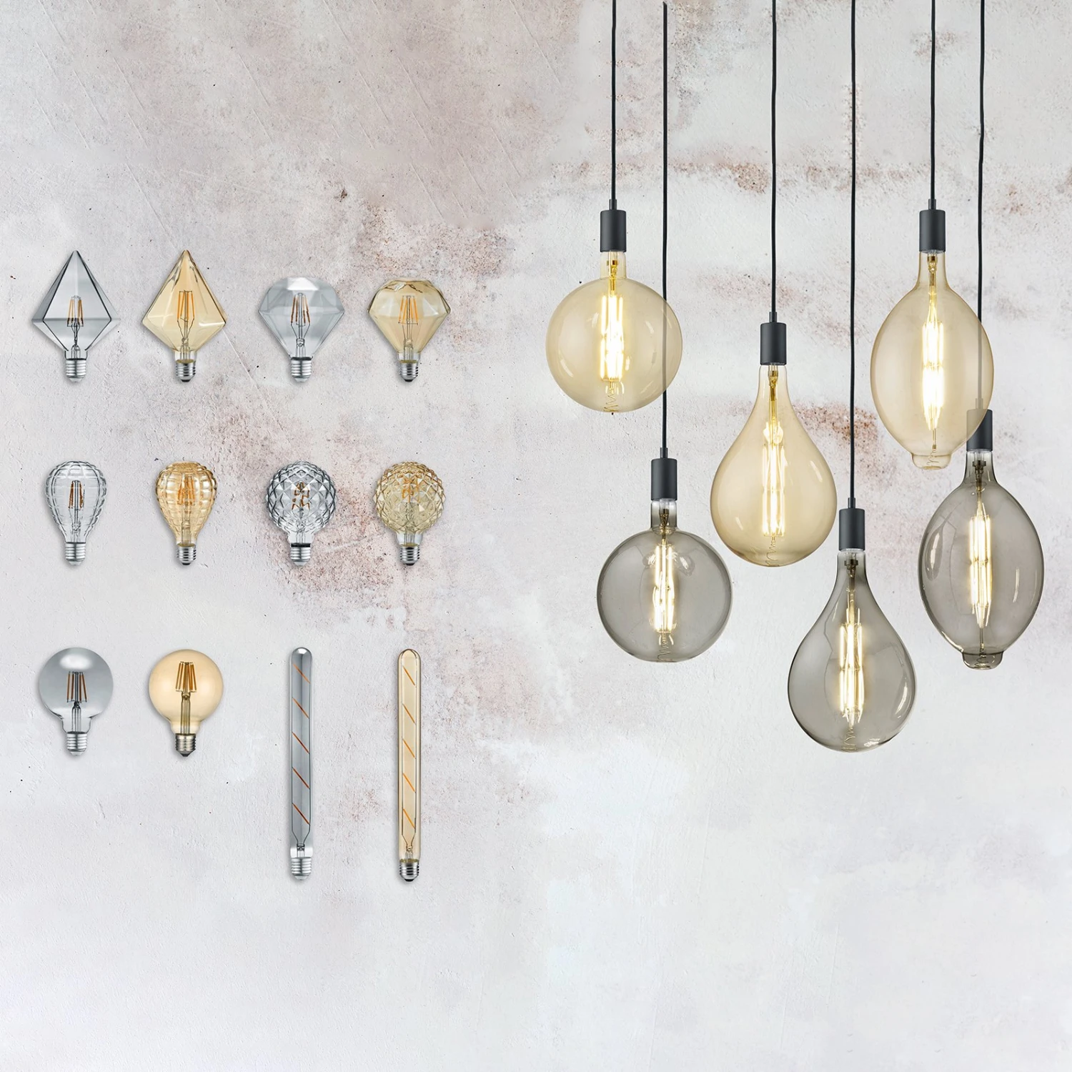 LED-Globelampe E27 4W 2.700K Struktur Amber 4 LED-Globelampe E27 4W 2.700K Struktur Amber – Bild 2