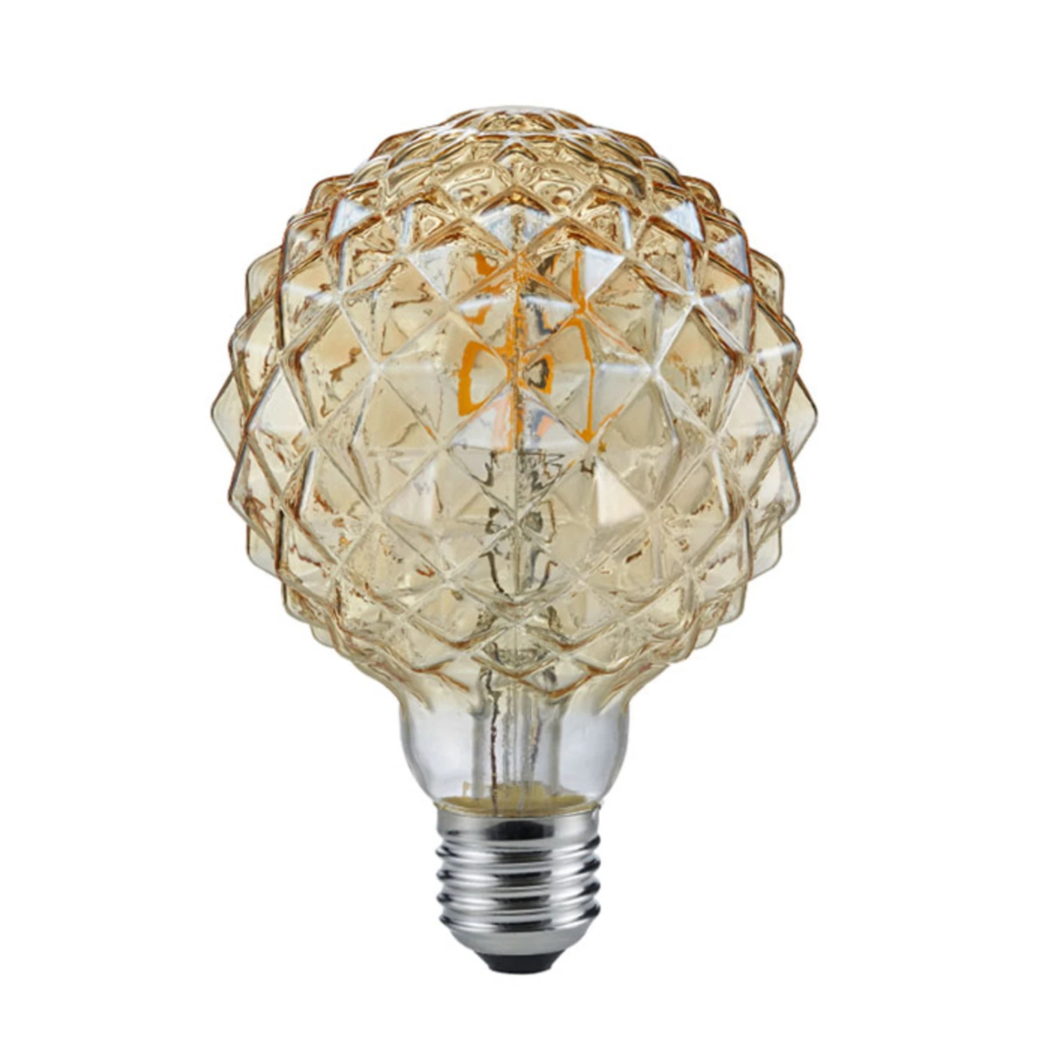 LED-Globelampe E27 4W 2.700K Struktur Amber 3 LED-Globelampe E27 4W 2.700K Struktur Amber