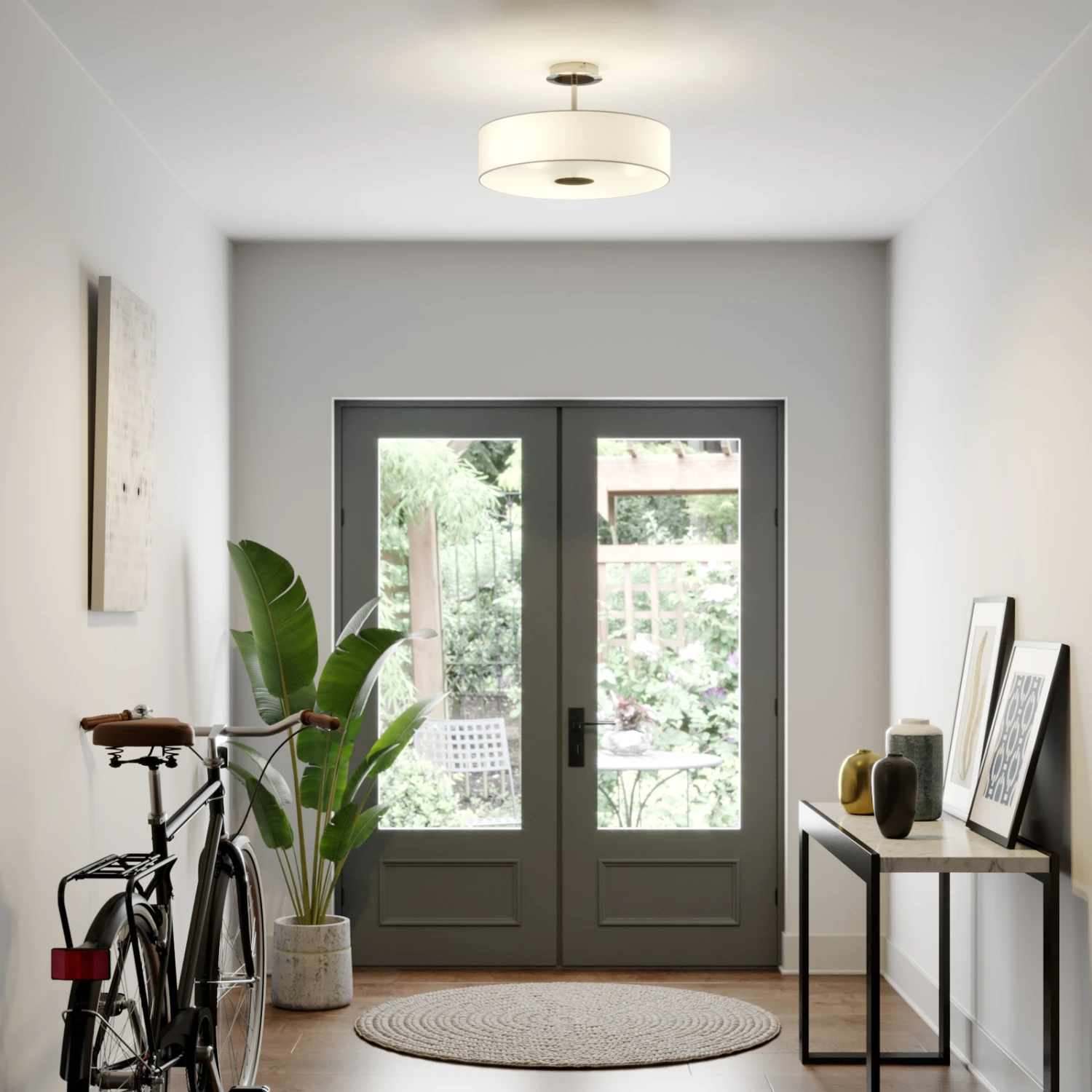 Deckenleuchte Josia Aus Stoff, Weiß 4 Deckenleuchte Josia Aus Stoff, Weiß – Bild 2