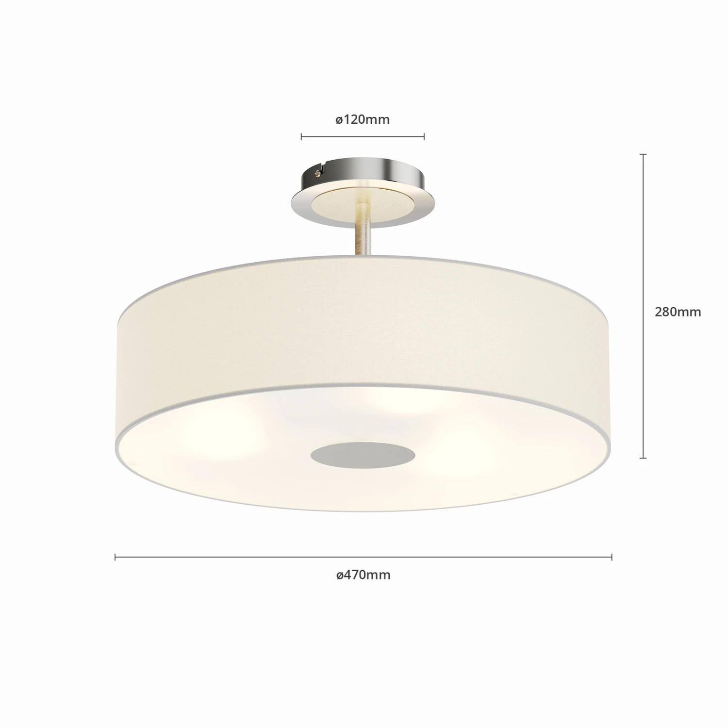 Deckenleuchte Josia Aus Stoff, Weiß 9 Deckenleuchte Josia Aus Stoff, Weiß – Bild 7