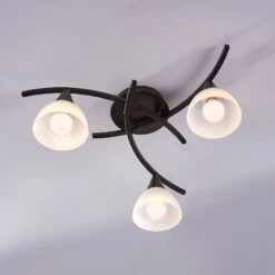 Dreiflammige Deckenlampe Della, Schwarz-gold -Beleuchtungs Geschäft 9620970 2