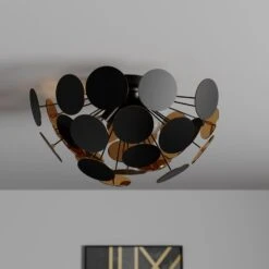 Schwarz-goldene Deckenlampe Kinan -Beleuchtungs Geschäft 9621167 2